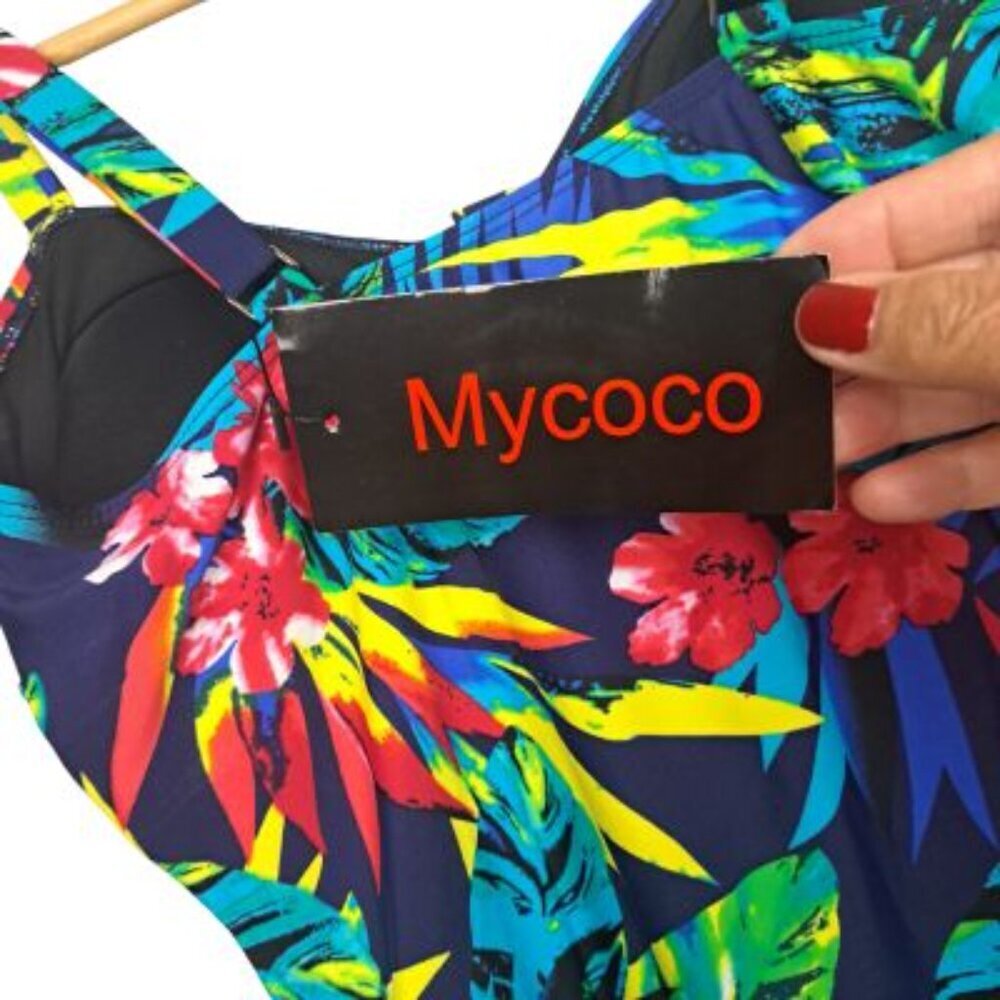 Colorful Tropical Print Tankini Swim Top NWT - Picture 8 of 8